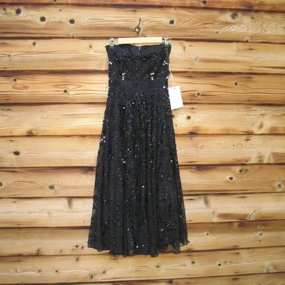 MAC DUGGAL 93898 Black Strapless Embellished A Line Dress - Picture 10 of 13